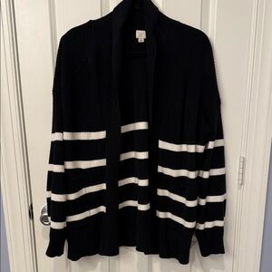 a new day Black and White Striped Cardigan